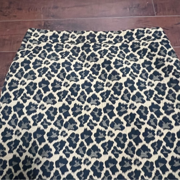 Talbots Skirt size 14 Black Brown Cheetah Leopard A9 Pencil Career Animal Print - Picture 3 of 9